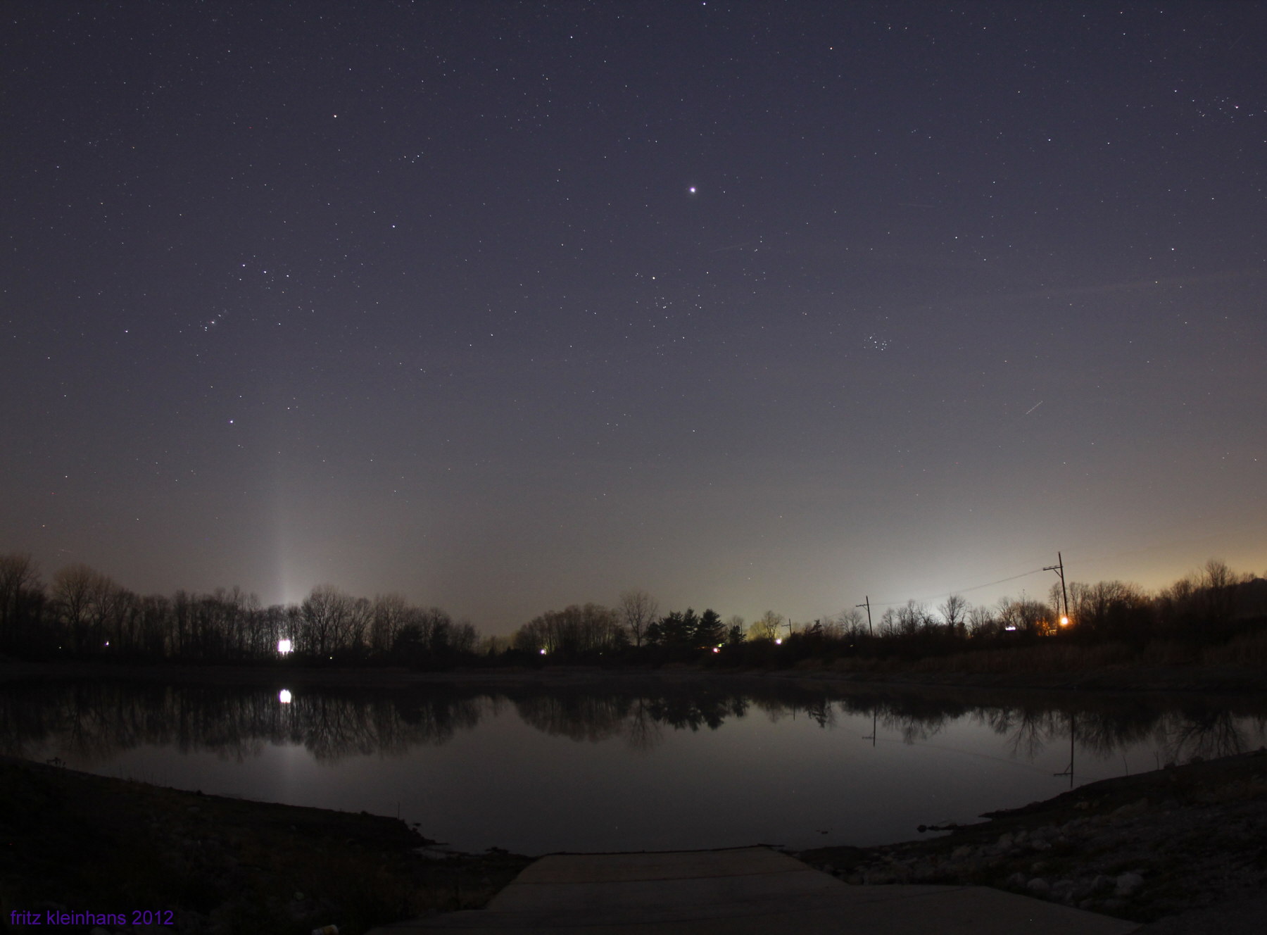 Orion and fishpond north of Indianapolis